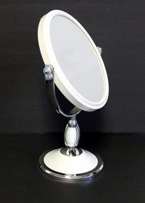 img 1 attached to 🔍 2X Magnification Dual-Sided Oval All-Purpose Makeup Mirror for Dresser Tabletop Use