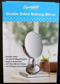 img 2 attached to 🔍 2X Magnification Dual-Sided Oval All-Purpose Makeup Mirror for Dresser Tabletop Use