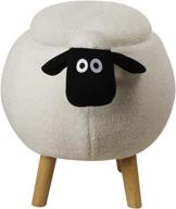 wooly sheep gia kids ottoman: storage, foot stand & wooden legs solution logo