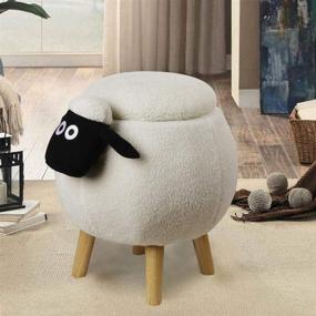 img 2 attached to Wooly Sheep GIA Kids Ottoman: Storage, Foot Stand & Wooden Legs Solution