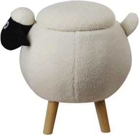 img 1 attached to Wooly Sheep GIA Kids Ottoman: Storage, Foot Stand & Wooden Legs Solution