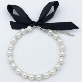 img 3 attached to 🐾 PetFavorites Ombre Pearls Dog Necklace Collar: Stylish Bling Rhinestone Jewelry for Small Dogs - Perfect for Cat Weddings and Cute Teacup Chihuahuas, Yorkies - Fashionable Outfits & Accessories