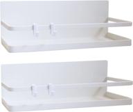 🧲 magnetic spice rack for refrigerator: space-saving kitchen organizer with strong magnet & hooks (white, 2 pack) логотип