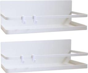 img 4 attached to 🧲 Magnetic Spice Rack for Refrigerator: Space-saving Kitchen Organizer with Strong Magnet & Hooks (White, 2 Pack)