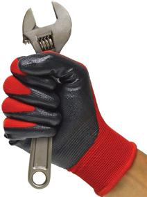 img 2 attached to 🧤 High-quality Nitrile Coated Gloves - Pack of 10 Pairs