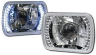 повышение видимости с hs power универсальные 7x6 хром drl белый led герметичный прожекторные фары для h6052, h6054 и h6014. логотип