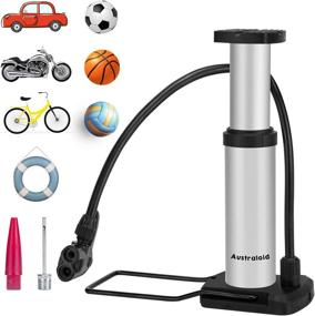 img 3 attached to 🚴 AustraLoid Multifunction Bike Pump - Portable Floor Bicycle Pump, Foot-Activated Air Pump Compatible with Presta & Schrader Valves, Aluminum Alloy Barrel and Free Gas Needle