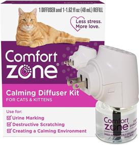 img 4 attached to 🐱 Comfort Zone Cat Calming Kit: 1 Diffuser + 1 Refill | Veterinarian Recommended for a Calm Home & Reducing Spraying, Scratching & More!