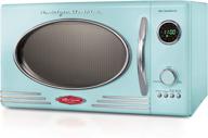 retro aqua nostalgia rmo4aq 0.9 cu ft countertop microwave oven - 800-watt, 12 pre-programmed cooking settings, digital clock, easy-to-clean interior логотип