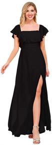 img 4 attached to Girls Shoulder Ruffle Evening Dresses Girls' Clothing