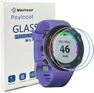 📱 poyiccot garmin forerunner 45/45s tempered glass screen protector - 2 pack | ultra-thin, scratch resistant film for smartwatch logo
