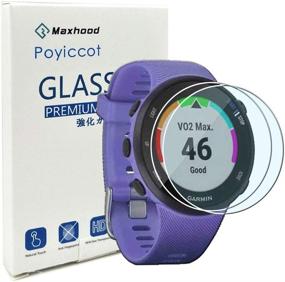 img 4 attached to 📱 Poyiccot Garmin Forerunner 45/45S Tempered Glass Screen Protector - 2 Pack | Ultra-Thin, Scratch Resistant Film for Smartwatch