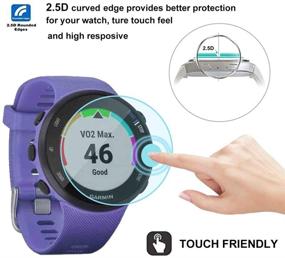 img 2 attached to 📱 Poyiccot Garmin Forerunner 45/45S Tempered Glass Screen Protector - 2 Pack | Ultra-Thin, Scratch Resistant Film for Smartwatch