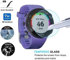 img 3 attached to 📱 Poyiccot Garmin Forerunner 45/45S Tempered Glass Screen Protector - 2 Pack | Ultra-Thin, Scratch Resistant Film for Smartwatch