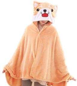 img 4 attached to 🐶 FUYU Cute Dog Cloak Blanket: Cozy Plush Throw Blanket for Shiba Inu Cosplay