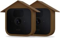 🐦 blink outdoor camera cover - birdhouse style case for new blink outdoor security camera by holaca - silicone skin for blink camera - anti-scratch protective cover for complete protection (pack of 2, brown) logo