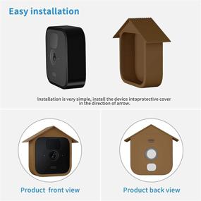 img 1 attached to 🐦 Blink Outdoor Camera Cover - Birdhouse Style Case for New Blink Outdoor Security Camera by HOLACA - Silicone Skin for Blink Camera - Anti-Scratch Protective Cover for Complete Protection (Pack of 2, Brown)