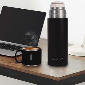 img 1 attached to 🚰 Premium Stainless Steel Vacuum Flask: Insulated Water Bottle with Leakproof Lid - Ideal for Travel, Coffee & Gifting (Black)