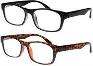 stylish two-pack of fashion readers for men - choose tortoise or black! logo