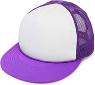 dalix flat billed trucker hat: adjustable solid two toned snapback with mesh back - s, m, l sizes logo