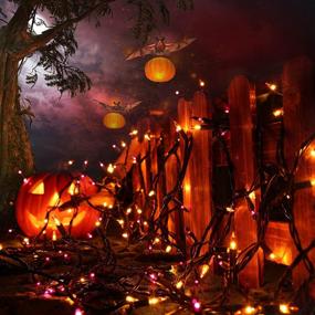 img 1 attached to 🎃 Toodour Halloween Lights: Orange & Purple, 33ft 100 Count Incandescent String Lights - UL Certified Connectable Mini Bulbs for Indoor & Outdoor Halloween Decor