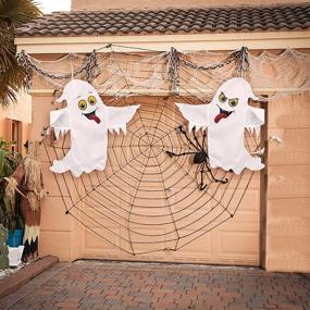 img 2 attached to 👻 HBlife Halloween Hanging Ghost Decoration - 2-Piece 41 Inch Cartoon Ghosts for Party, Patio, Lawn & Garden