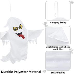 img 3 attached to 👻 HBlife Halloween Hanging Ghost Decoration - 2-Piece 41 Inch Cartoon Ghosts for Party, Patio, Lawn & Garden