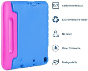 img 3 attached to 👦 CAM-ULATA Kids iPad 9.7 Case: Shockproof Cover for iPad 2018/2017, Air 1 & 2 – Pink+Blue for Girls, Boys, Toddlers