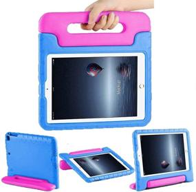 img 4 attached to 👦 CAM-ULATA Kids iPad 9.7 Case: Shockproof Cover for iPad 2018/2017, Air 1 & 2 – Pink+Blue for Girls, Boys, Toddlers