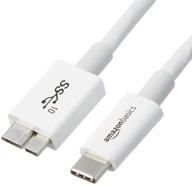 high-speed usb type-c to micro-b 3.1 gen2 🔌 charger cable - 3ft (0.9m) - amazon basics, white logo