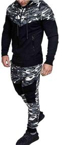 img 3 attached to Tracksuit Camouflage Sweatshirt Sweatpants Sweatsuit Men's Clothing and Active