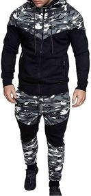 img 4 attached to Tracksuit Camouflage Sweatshirt Sweatpants Sweatsuit Men's Clothing and Active