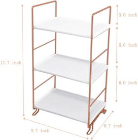 img 1 attached to Rose Gold 3-Tier Bathroom 💄 Countertop Organizer for Kitchen and Makeup Storage