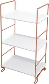 img 4 attached to Rose Gold 3-Tier Bathroom 💄 Countertop Organizer for Kitchen and Makeup Storage