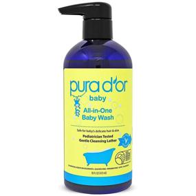 img 4 attached to PURA D'OR All-in-One Baby Wash (16oz / 473ml) - USDA Biobased, Zero Sulfates, No Artificial Scents, Tear-Less, Hypoallergenic, Gentle, Calming 2-in-1 Baby Bath Wash & Shampoo - Buy Now!