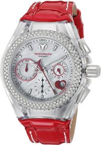 img 3 attached to Technomarine Women's 'Cruise' Stainless Steel and Leather Casual Watch with Quartz Movement