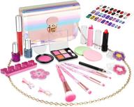 🎀 astax 22pcs kids makeup kit: non-toxic pretend play cosmetic toy set for girls – washable, fashionable bags included logo