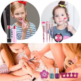 img 1 attached to 🎀 AstaX 22Pcs Kids Makeup Kit: Non-Toxic Pretend Play Cosmetic Toy Set for Girls – Washable, Fashionable Bags Included