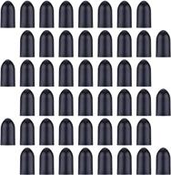 eboot black rubber pourer cap dust covers for liquor bottle pour dispenser spouts - 48 pack logo