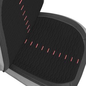 img 2 attached to 🚗 FH Group FB209102BLACK Ultra Car Seat Cushions - Universal Fit with Eye-Catching Colorful Stitching, Front Set in Black