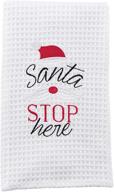 🎅 mud pie santa stop waffle weave towel: festive holiday décor essential логотип