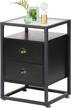 vecelo tempered nightstand drawers decoration logo