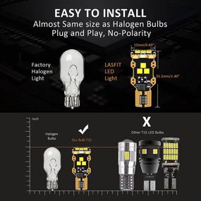 img 1 attached to 🔆 LASFIT 921 912 W16W T15 LED Bulbs - Super Bright White Light for Reverse Backup, Trunk & Cargo Lights with 1yr Warranty