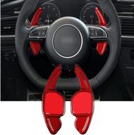 enhance control and style: red carbon fiber steering wheel shift blade paddle shifter extension for audi a3 a4 a5 a8 sq5 2013-2016 a6 a7 q3 q5 2013-2018 logo