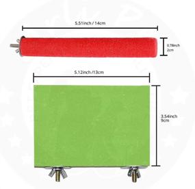 img 1 attached to 🦜 Colorful Pet Bird Perch Stand Platform with Natural Wood for Exercise Paw Grinding and Cage Accessory, suitable for Parrots, Budgies, Parakeets, Cockatiels, Conures, Lovebirds, Rats, and Mice (4 Color Options)