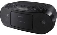 sony portable stereo cd player & tape cassette recorder with digital tuner am/fm radio & mega 🎵 bass reflex stereo sound system including 6ft cubecable aux cable to connect ipod, iphone, or mp3 digital audio player logo