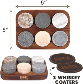 img 3 attached to 🥃 Premium Whiskey Stones Gift Set - Beverage Chilling Drinking Stones with Extra Whisky Glasses & Coasters - Elegant Wooden Storage Tray - Bar Accessories