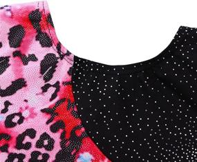 img 2 attached to 🌈 Long Sleeve Girls Gymnastics Leotard: Colorful Ribbons with Pink Leopard Striped Design