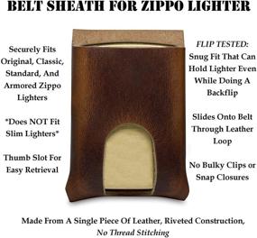 img 3 attached to 🔥 Zippo Lighter Belt Case - Leather Lighter Pouch by American Bench Craft - Lighter Belt Sheath