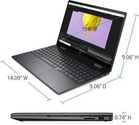 img 2 attached to 💻 Ноутбук HP Envy x360 15,6" с сенсорным экраном FHD IPS WLED, процессор AMD Ryzen 5 4500U, 8 ГБ оперативной памяти, 256 ГБ SSD, подсветка клавиатуры, WiFi 6, Windows 10, цвет Nightfall Black - 2021 год. С комплектом аксессуаров IFT.